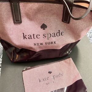 Kate spade large tote and matching cosmetic bag